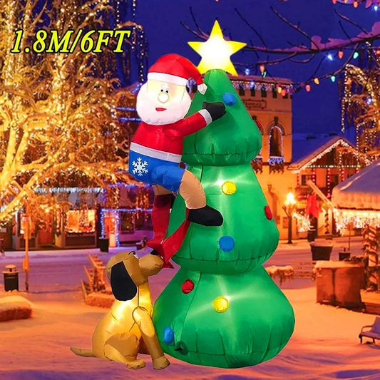 1.8M Christmas Decoration Inflatable Toys Santa Claus LED Lights