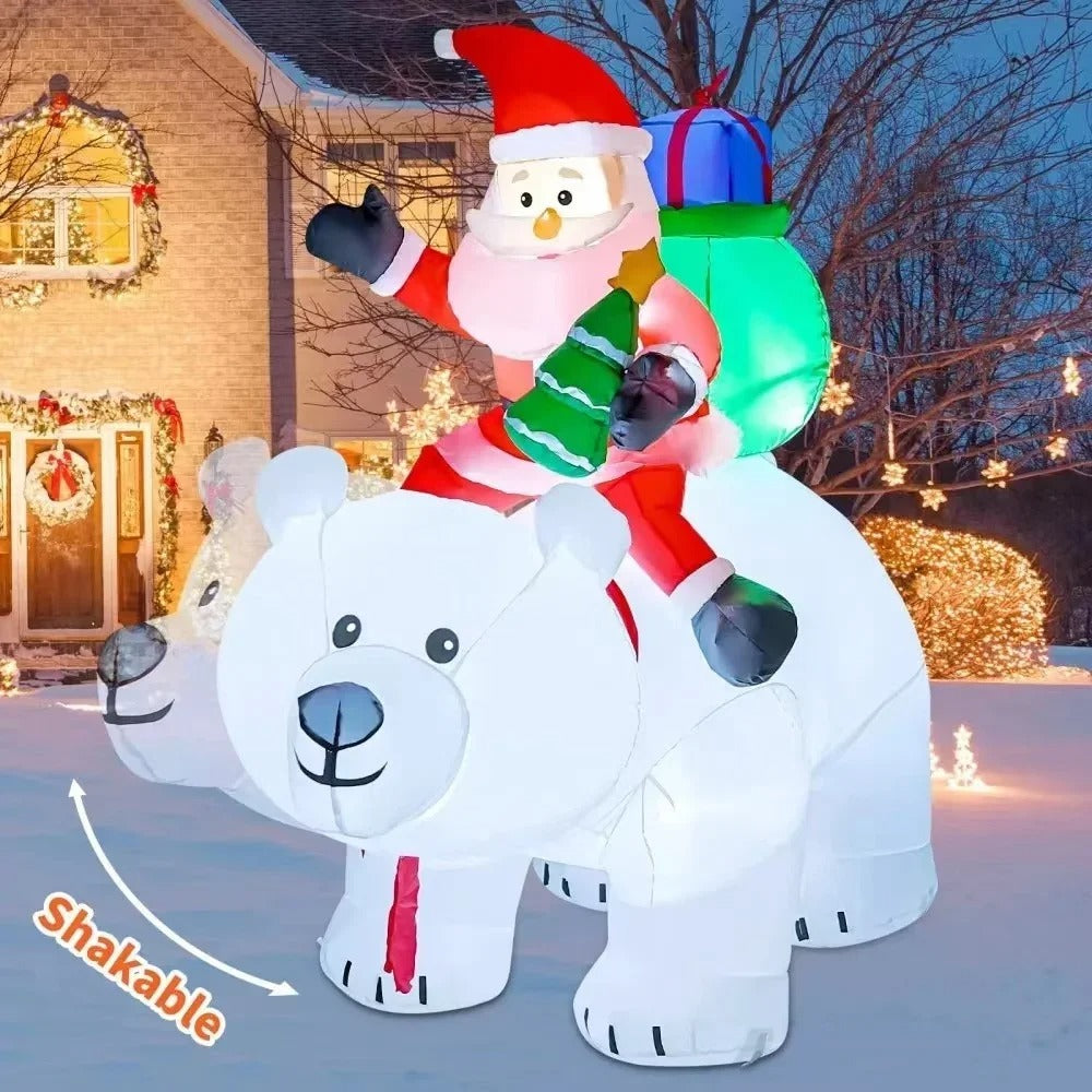 Christmas Inflatable Decoration Santa with Bear