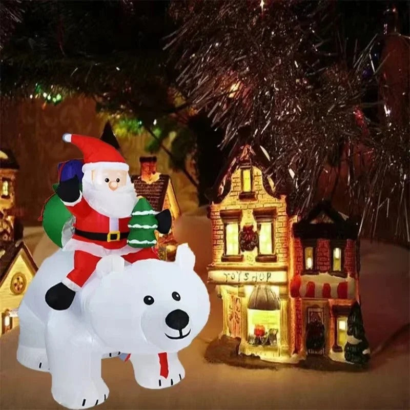 Christmas Inflatable Decoration Santa with Bear