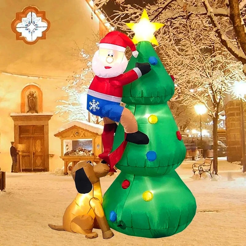 1.8M Christmas Decoration Inflatable Toys Santa Claus LED Lights