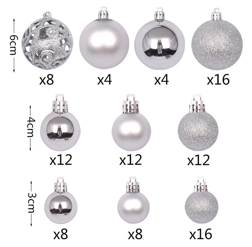 100Pcs Christmas Ball Decoration Black