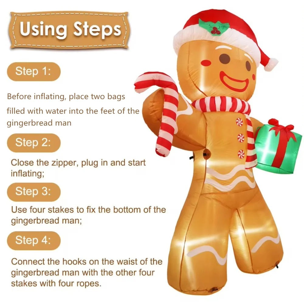 8FT/2.4M Christmas Inflatables Gingerbread Man