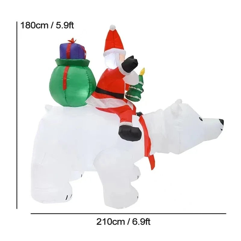 Christmas Inflatable Decoration Santa with Bear