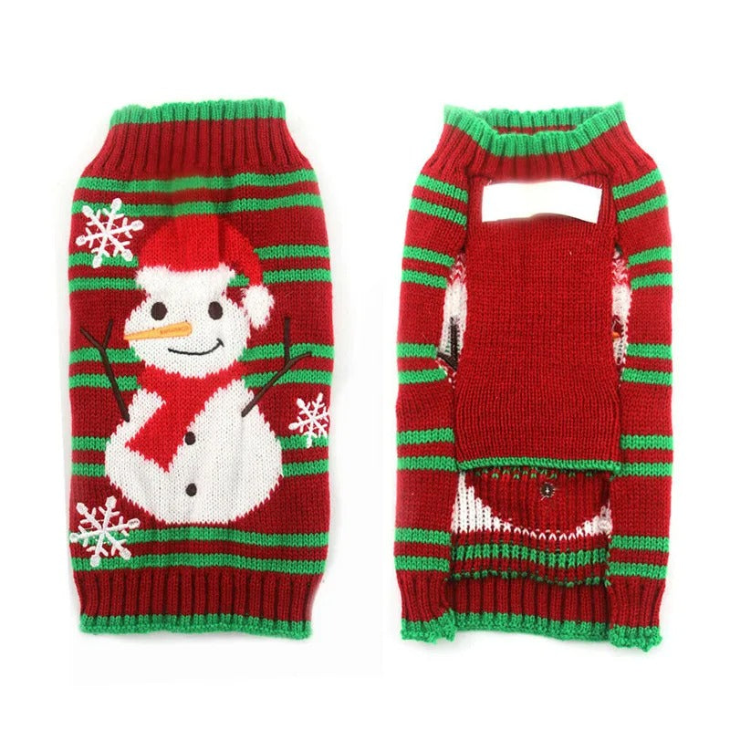 Cute Cartoon Reindeer Sweater for Pets Warm Costume Christmas Dog Sweater Puppy and Cat Jumper Knitwears Winter Dog Clothes