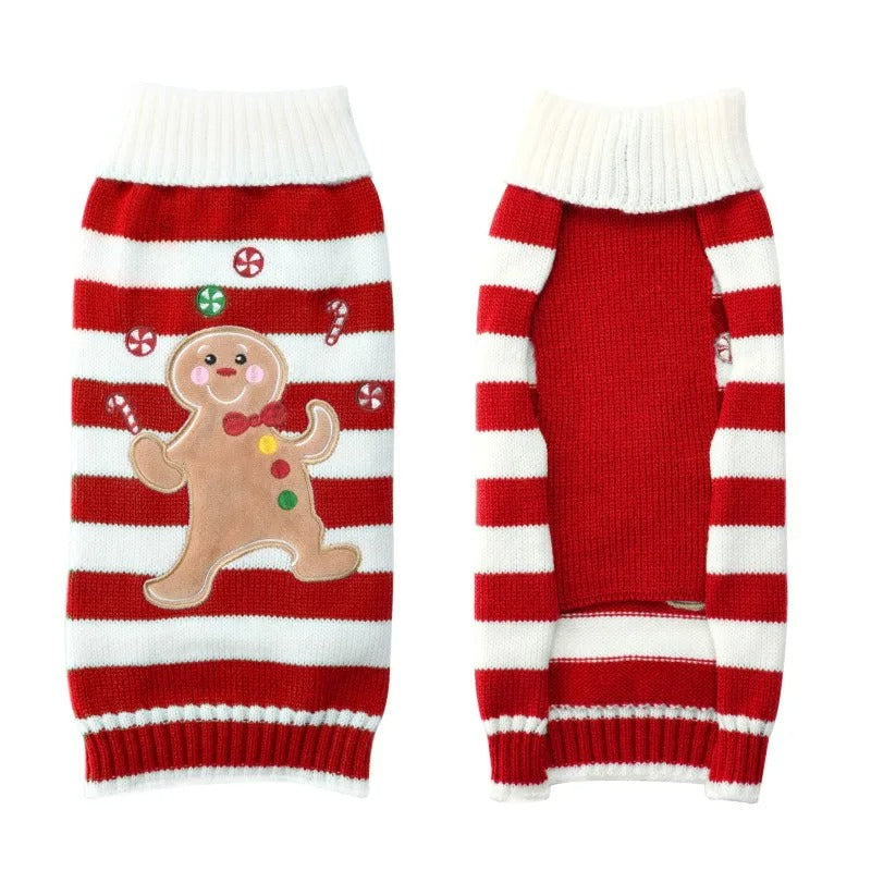 Cute Cartoon Reindeer Sweater for Pets Warm Costume Christmas Dog Sweater Puppy and Cat Jumper Knitwears Winter Dog Clothes