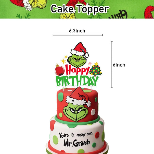 Grinch Christmas Birthday Party dinnerware