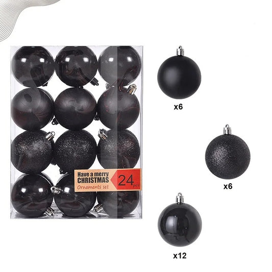 24pcs Christmas Ball Black